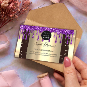ロゴヘアメイク爪、 ネイルドリップスパQRコードドリップ 名刺