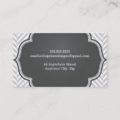 ロゴヘリモダンンボーンパターングレーバッジシルバー 名刺 (裏面)