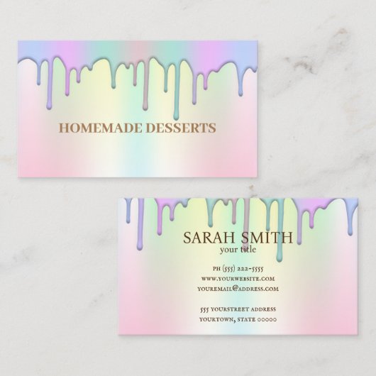 ロゴベーカリーシェフ、かわいい名刺 名刺 (正面/裏面)