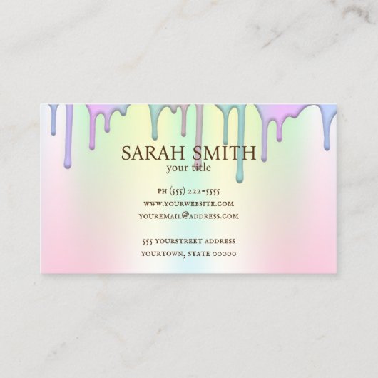 ロゴベーカリーシェフ、かわいい名刺 名刺 (裏面)