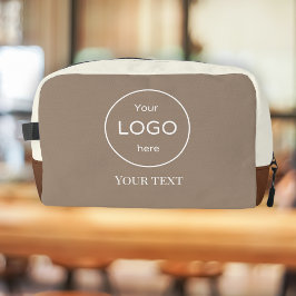 ロゴベージュブラウンアクセサリーコスメティックドットバッグ ドップキット