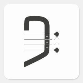 ロゴベースクレフ、 音符記号&ギター スクエアシール