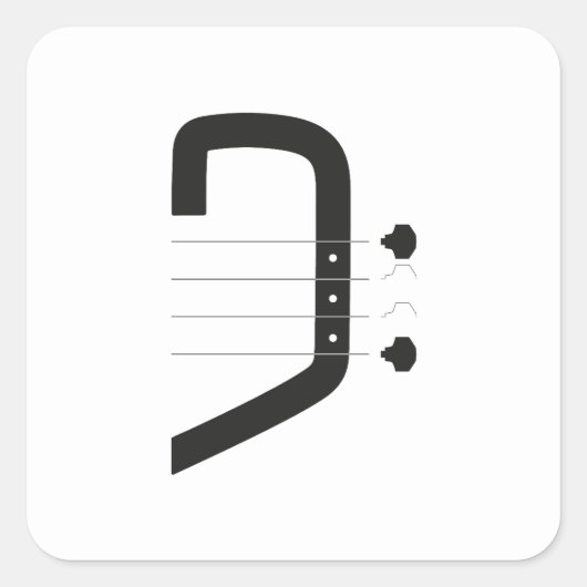 ロゴベースクレフ、 音符記号&ギター スクエアシール (正面)