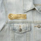 ロゴホテルスタッフジョブタイトルメタリック金ゴールド 名札 (インサイチュ)