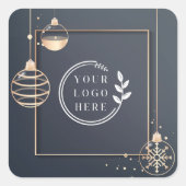 ロゴホリデーズクリスマス企業のモダン スクエアシール (正面)