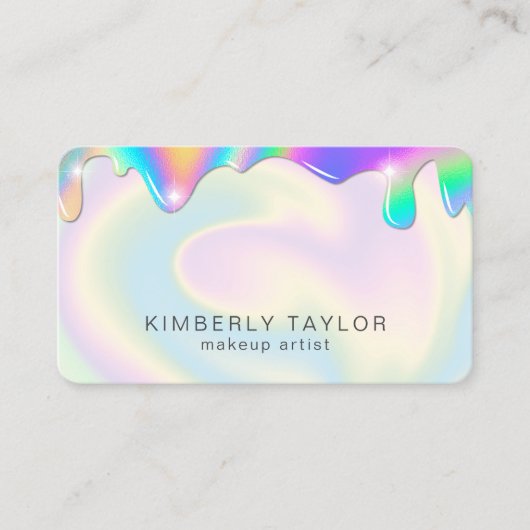 ロゴホログラフィックメイクモダンを追加すガーリーる 名刺 (正面)