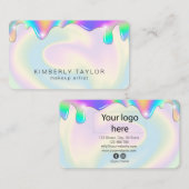 ロゴホログラフィックメイクモダンを追加すガーリーる 名刺 (正面/裏面)