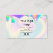 ロゴホログラフィックメイクモダンを追加すガーリーる 名刺 (裏面)