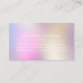 ロゴホログラフィック虹色モダンフェミニン 名刺 (裏面)