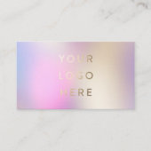 ロゴホログラフィック虹色モダンフェミニン 名刺 (正面)