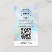 ロゴホログラフィックQRコード従業員の写真の追加 名刺 (裏面)