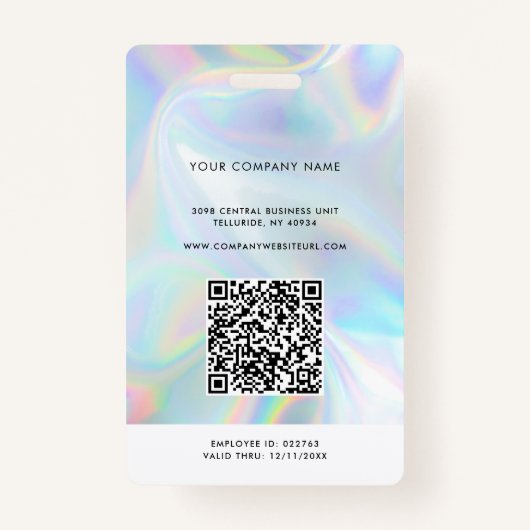 ロゴホログラフィックQRコード従業員の写真IDの追加 バッジ (裏面)