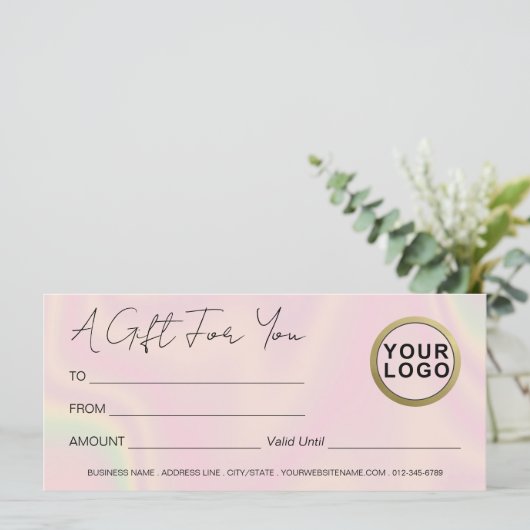 ロゴホログラフィモダンックエレガントギフト証明書 (スタンド正面)