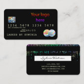 ロゴホログラフクレジットカードモダンを追加する 名刺 (正面/裏面)