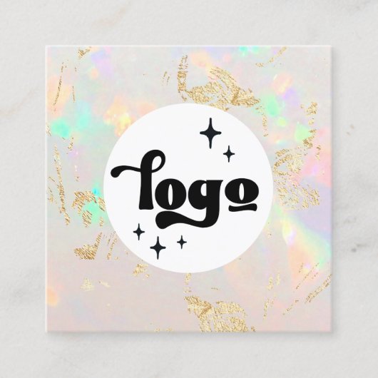 ロゴホワイトオパール スクエア名刺 (正面)