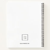 ロゴホワイトブラックモノグラムイニシャル事業 ノートブック (裏面)