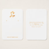 ロゴホワイト金ゴールドイヤリングジュエリー表示カード (正面&裏面)