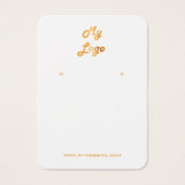 ロゴホワイト金ゴールドイヤリングジュエリー表示カード (正面)