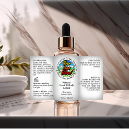 ロゴボトルラベル4ozまたは油ドロッパー製品の追加 長方形シール