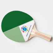 ロゴマーク入りツートンカラー緑卓球ラケット 卓球ラケット (横)