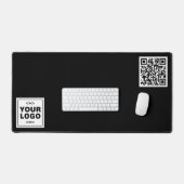 ロゴマーク - スクエア型 - 背景白 + QRコード デスクマット (キーボード&マウス)