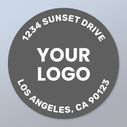 ロゴマーク | ダークグレー背景 白色テキスト ラウンドシール