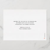 ロゴミニマリストホワイトビジネスホリデーカード 箔招待状 (裏面)