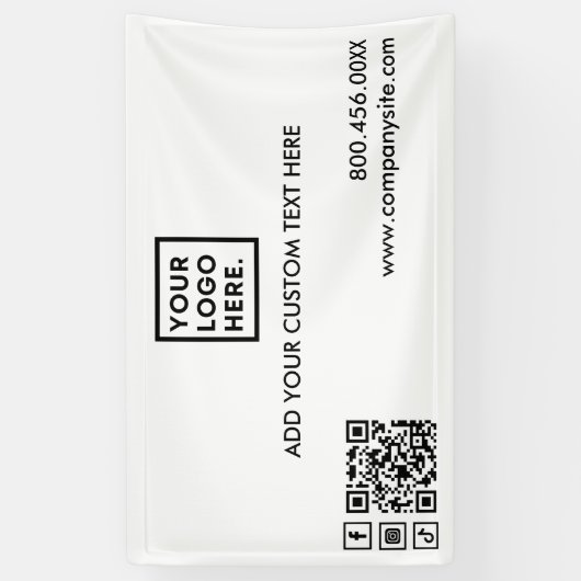 ロゴミニマルの追加ソーシャルメディモダンアイベントビニール 横断幕 (縦)