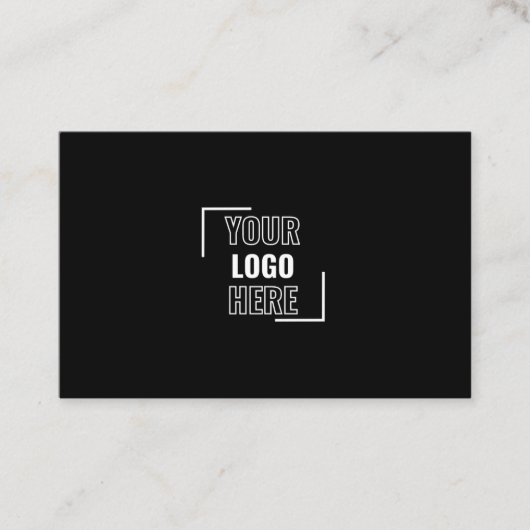 ロゴミニマルはこちら白黒QRコード 名刺 (正面)