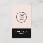 ロゴミニマルをピンク色にするQRコード名刺 名刺 (正面)