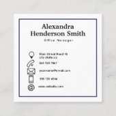 ロゴミニマルブラック&ホワイト スクエア名刺 (裏面)