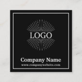 ロゴミニマルブラック&ホワイト スクエア名刺 (正面)