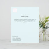 ロゴミニマルブルー淡い色のビジネスマーケティングチラシ (スタンド正面)