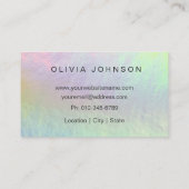 ロゴミニマルホログラフィックオパール石名刺 名刺 (裏面)