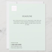 ロゴミニマルライトグリーンマーケティングチラシ (裏面)