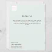 ロゴミニマルライトグリーンマーケティングチラシ (正面)