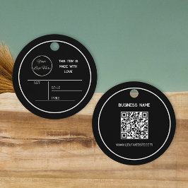 ロゴミニマル付き丸い黒つるラベル フェイバータグ