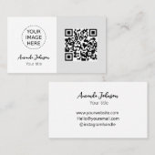 ロゴミニマル付きQRコードオンラインビジネスカード 名刺 (正面/裏面)