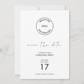 ロゴミニマル会社クリスマスパーティー日付の保存 招待状 (正面)