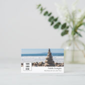 ロゴミニマル写真QRコード名刺 名刺 (スタンド正面)