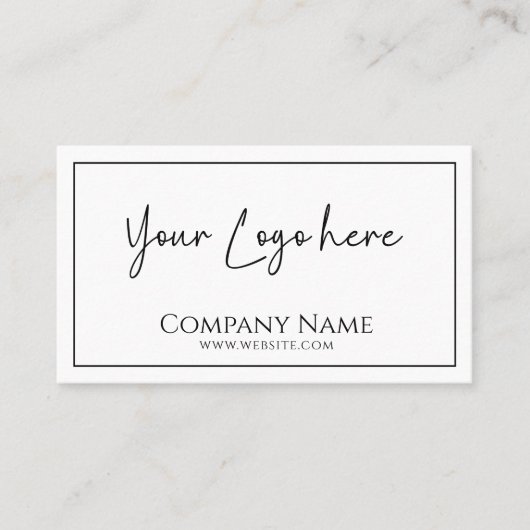 ロゴミニマル白と黒 名刺 (正面)