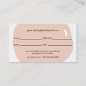 ロゴミニマル赤面サロン及びスパアポイントメントカード 予約カード (裏面)