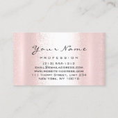 ロゴメイクアップアーティストプロフェッショナルグラムピンクラッシュ 名刺 (裏面)