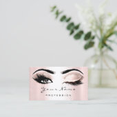 ロゴメイクアップアーティストプロフェッショナルバラピンクラッシュ 名刺 (スタンド正面)