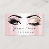 ロゴメイクアップアーティストプロフェッショナルバラピンクラッシュ 名刺 (正面)