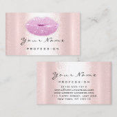 ロゴメイクアップアーティストプロフェッショナルリップキスグリッター 名刺 (正面/裏面)