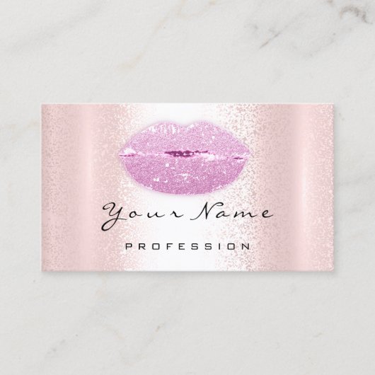 ロゴメイクアップアーティストプロフェッショナルリップキスグリッター 名刺 (正面)