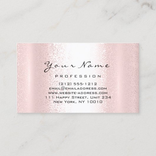 ロゴメイクアップアーティストプロフェッショナルリップキス赤面 名刺 (裏面)