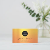 ロゴメイクアップアーティストヘア爪、 ネイルイエローオレンジ 名刺 (スタンド正面)