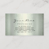 ロゴメイクアップアーティストヘア爪、 ネイルグリーンミントメタリック 名刺 (裏面)